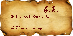 Gulácsi Renáta névjegykártya